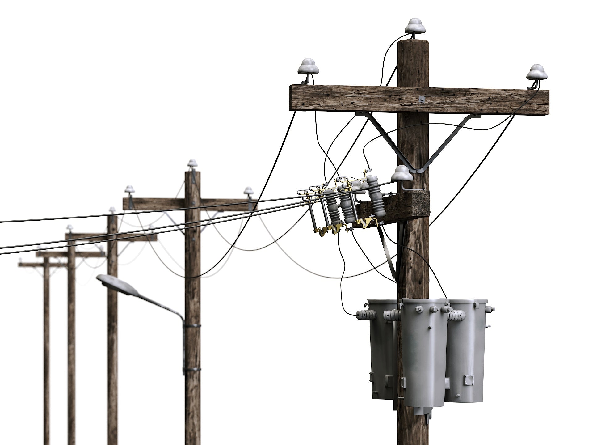 Wooden Electric Poles Set - Nouvelle Mesure Lab