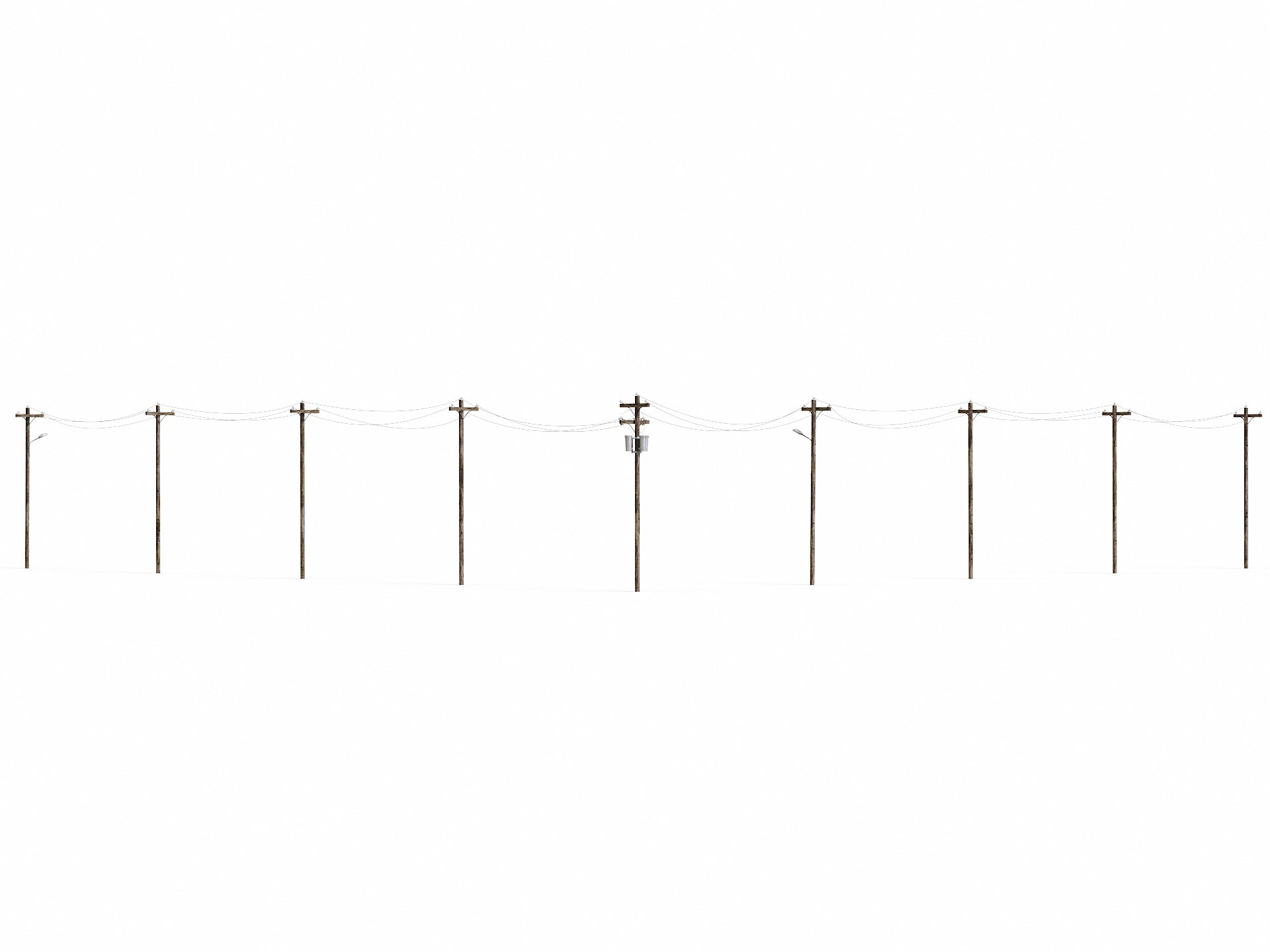 Wooden Electric Poles Set - Nouvelle Mesure Lab