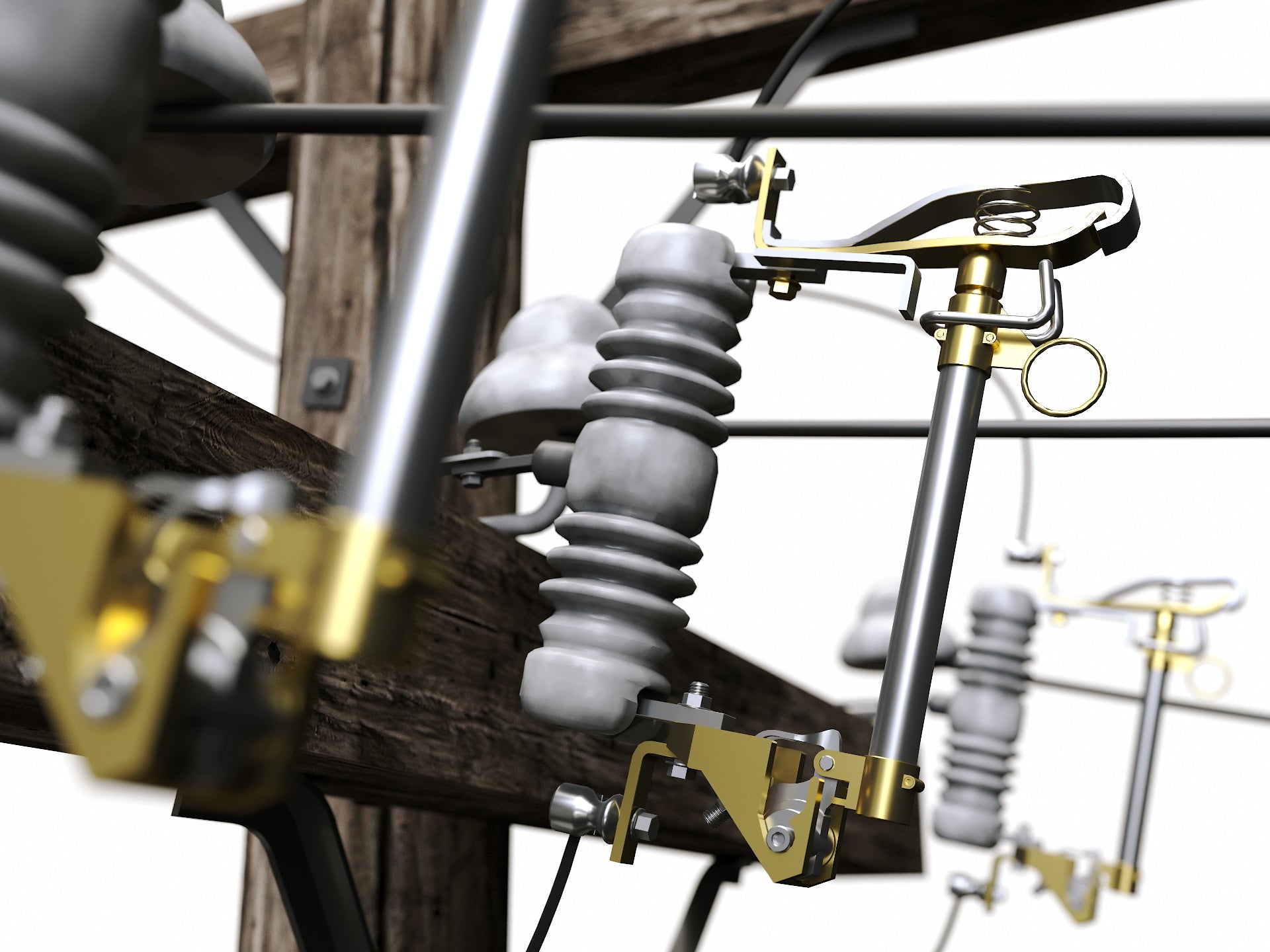Wooden Electric Poles Set - Nouvelle Mesure Lab