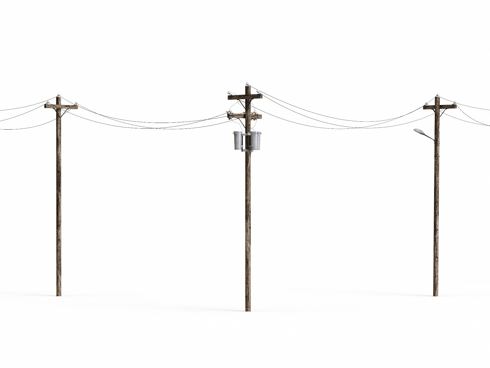 Wooden Electric Poles Set - Nouvelle Mesure Lab