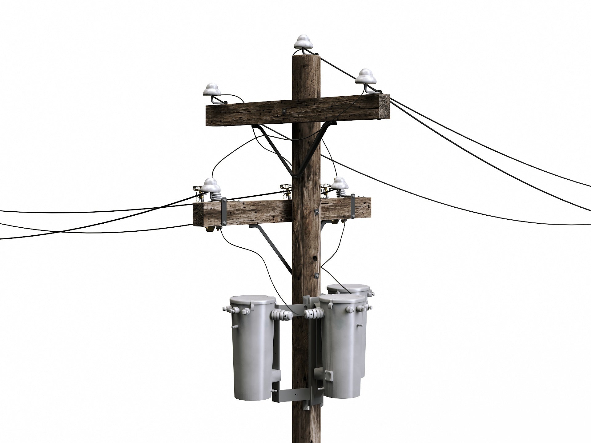 Wooden Electric Poles Set - Nouvelle Mesure Lab