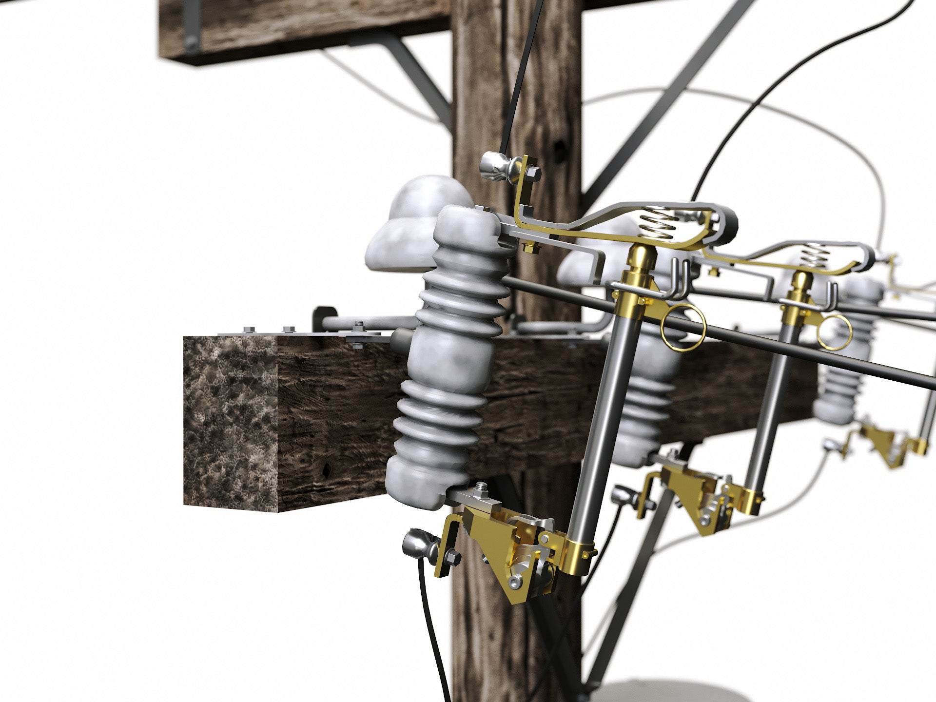 Wooden Electric Poles Set - Nouvelle Mesure Lab